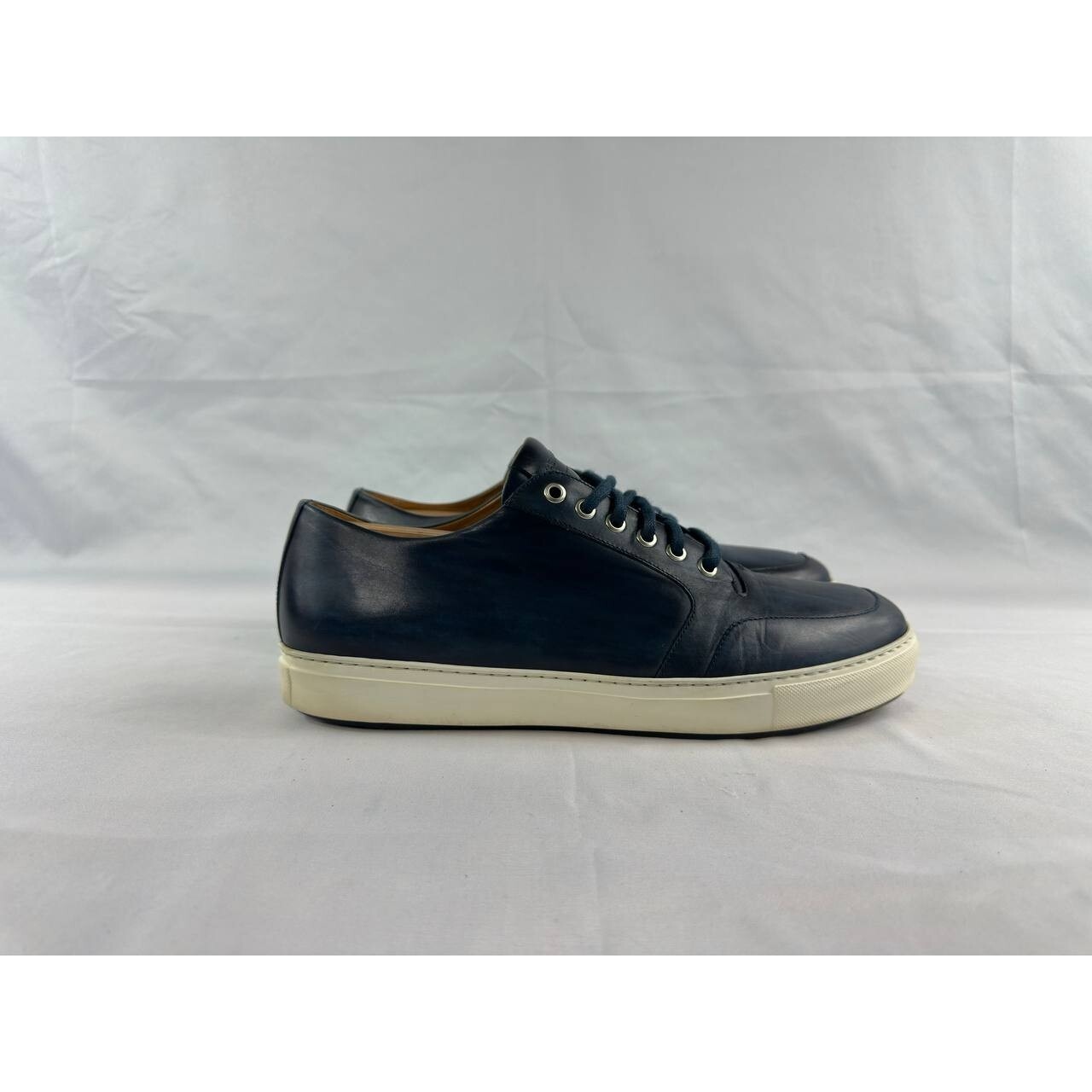 Magnanni Costa Low Sneakers Navy Blue Leather Men's Shoes Size 10.5